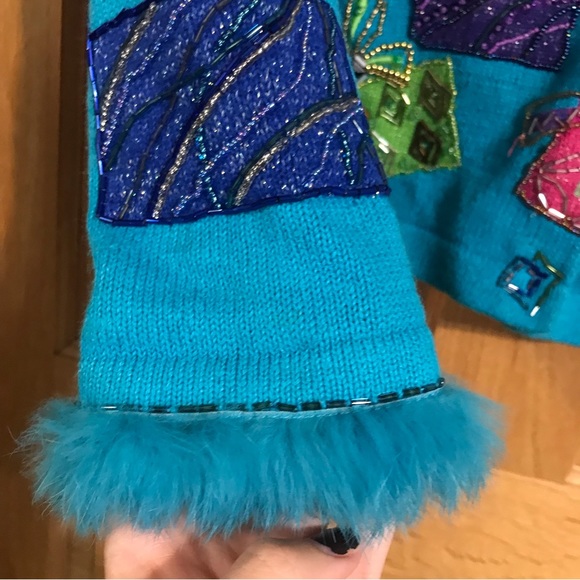 Vintage Design Options by Philip&Jane Gordon Christmas/holiday sweater cardigan - Picture 6 of 8